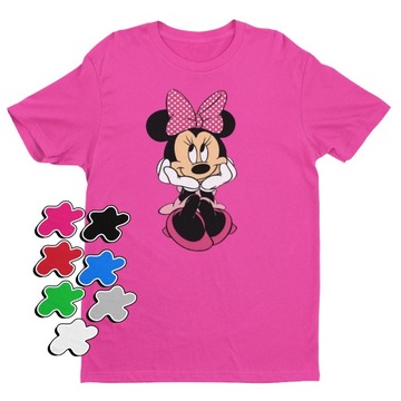 KOSZULKA T-SHIRT DZIECIĘCA Z NADRUKIEM MYSZKA MIKI MINNIE RÓŻNE -XS 110-116