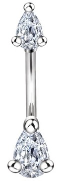 Сексуальный пирсинг пупка с красивыми цирконами, СТАЛЬ