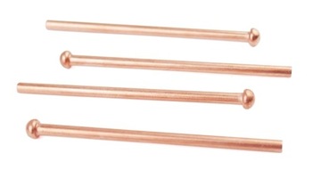 GWOŹDZIE 2,5mm dł. 50mm KOŁKI NITY MIEDZIOWANE spotter do Spottera 100szt.