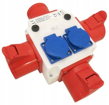 Rozgałęźnik trójnik siłowy 3x32A/5 2x230V 408