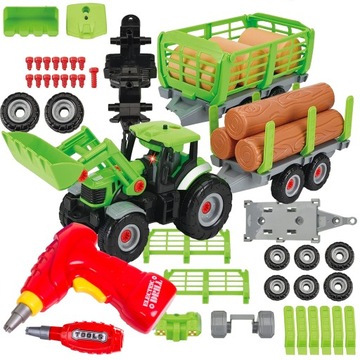 Duzy Traktor ciągnik do rozkręcania światło dźwięk