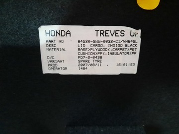 POLIČKA SPODNÍ KUFRU ČERNÁ HONDA CRV III 07-12