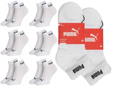 6 PAR PUMA SKARPETKI ZAKOSTKI BIAŁE 35/38