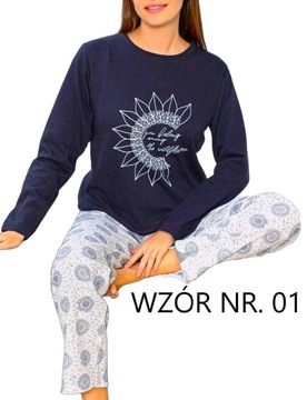 ЖЕНСКАЯ УТЕПЛЕННАЯ ХЛОПКОВАЯ ПИЖАМА, УДОБНАЯ, МНОГО УЗОРОВ, ЦВЕТОЧНЫЙ M