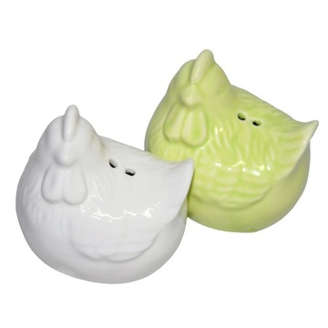 СОЛЕНКА ДЛЯ КУРИЦЫ, ДВА ЦВЕТА, БЕЛЫЙ И ЗЕЛЕНЫЙ