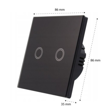 ВЫКЛЮЧАТЕЛЬ СВЕТОДИОДНОГО СВЕТА двойной СТЕКЛЯННЫЙ сенсорный