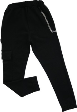 Брюки для девочки с цепочкой GAMET 146, черные