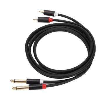 Kabel 1/4 cala z podwójnego RCA na podwójny TS