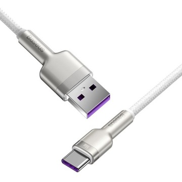 Кабель Baseus Cafule USB — USB-C, 66 Вт, 2 м (белый)