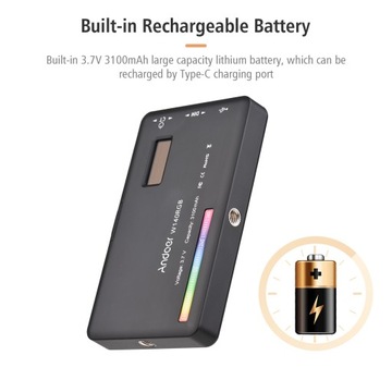 Светодиодный видеосвет Andoer W140 RGB перезаряжаемый