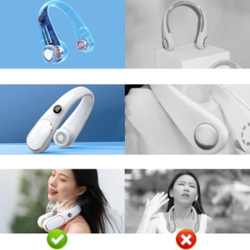 ПОРТАТИВНЫЙ ШЕЙНЫЙ ВЕНТИЛЯТОР БЕЗЛОПАСНЫЙ USB 4-СКОРОСТНОЙ БЕЛЫЙ