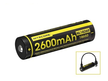 Nitecore 18650 2600mAh 3,6V - 3,7V NL1826R USB