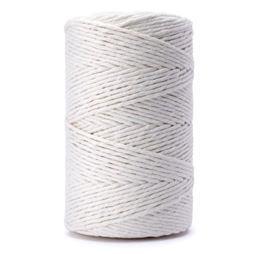 Sznurek do makramy skręcany 3 mm 100 mb naturalny
