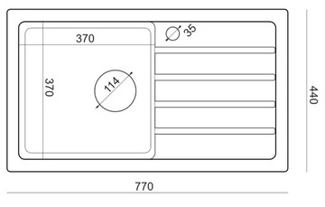 ВСТРАИВАЕМАЯ ГРАНИТНАЯ МОЙКА + ЛЕНТА + СИФОН