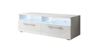 Szafka pod RTV Bonn 100 cm biały mat połysk LED