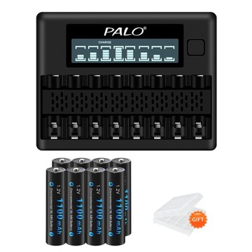 8 sztuk akumulatorów 1100 mAh 1,2 V Ni-MH AAA R3 + inteligentna ładowarka LCD