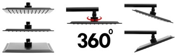 OMNIRES PARMA комплект смесителей скрытого монтажа ЧЕРНЫЙ черный RAIN SHOWER 30x19