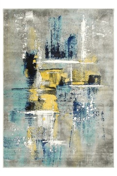 120x170 cm DYWAN W PASY LINIE SZARY TURKUSOWY KREM