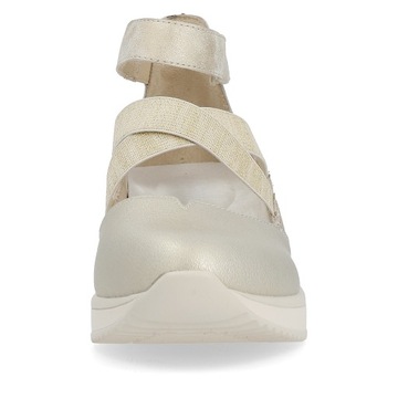 RIEKER - REMONTE sneakersy, buty, sandały skórzane złote D2411