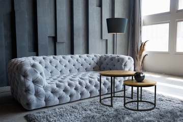 КРУГЛЫЕ ЖУРНАЛЬНЫЕ СТОЛЫ LOFT ПРОМЫШЛЕННЫЙ НАБОР СТОЛИКОВ 2 ШТ. SK106 ДУБ