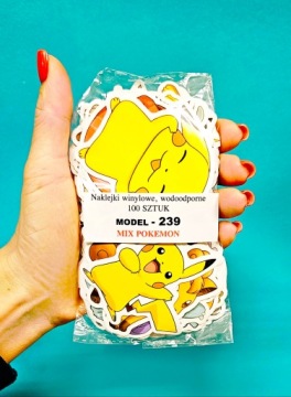 EXTRA QUALITY PIKACHU POKEMONS 4x6cm STICKERS MIX WATER-RESISTANT 100 шт.