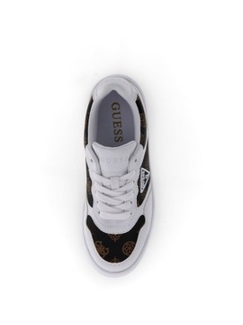 Guess damskie buty sneakersy Miram białe z brązowym logo 39
