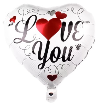 BALON FOLIOWY SERCE I LOVE YOU WALENTYNKI 45 CM
