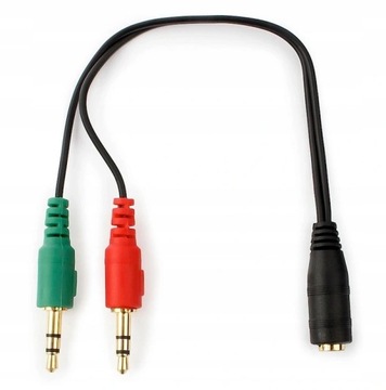 Переходник mini Jack(M) 4PIN - 2x mini Jack(F), 0,2м
