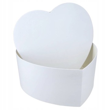 Pudełko z pokrywą serce białe na prezent bukiet kwiaty drobiazgi flower box