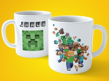 КРУЖКА MINECRAFT + ИМЯ ПОДАРОК ​​НА ДЕНЬ РОЖДЕНИЯ ПРАЗДНИКИ