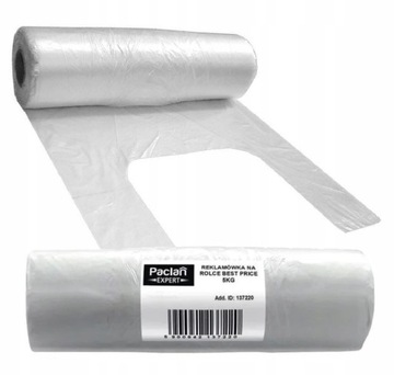 Reklamówki jednorazowe zrywki w rolce do 5kg Paclan 120szt