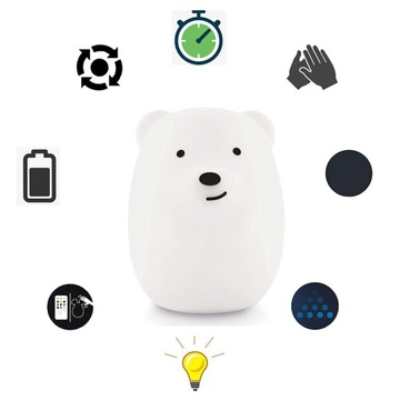 НОЧНИК, СВЕТЯЩИЙСЯ МИШКА ДЛЯ ДЕТЕЙ, LED RGB + USB + ПУЛЬТ ДИСТАНЦИОННОГО УПРАВЛЕНИЯ, ЦВЕТНОЙ СИЛИКОН М