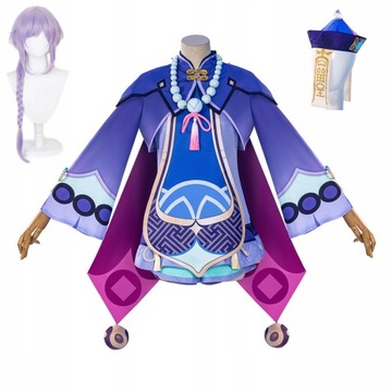 Qiqi Genshin Impact Anime Cosplay Kostium Peruka