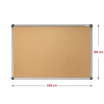 Пробковая доска с алюминиевой рамкой 240х100см + бесплатно