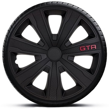 KOŁPAKI 14 cali GTR CARBON BLACK CZARNE KOMPLET do FORD FIESTA KUGA MONDEO