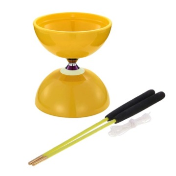 Діаболо Toy Triple Підшипник Фітнес зі стрижнями Для жонглювання Trick Toy Yoyo Жовтий
