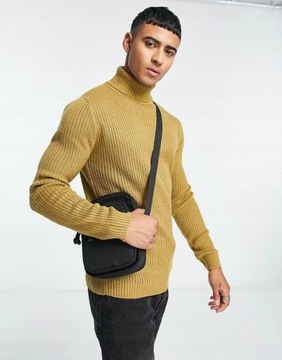 Soul Star uzm golf sweter musztardowy prążki XL NH2