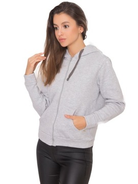 ROZPINANA bluza damska DRESOWA z kapturem - L