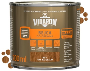 Vidaron bejca do drewna Teak Naturalny B03 0,2L