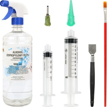 ZESTAW STRZYKAWKA IGŁA PĘDZEL SZPATUŁKA IPA 1000ml