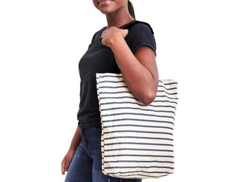 НАБОР ИЗ 2 ПОКУПОЧНЫХ СУМОК ВАНИЛЬНОГО И ПОЛОСАТОГО цвета