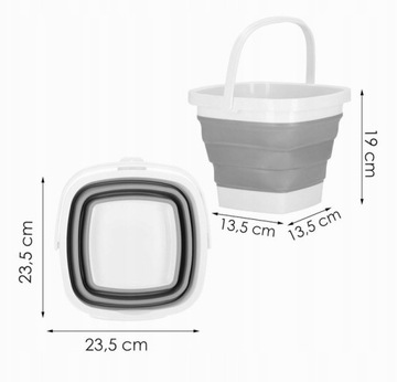 СИЛИКОНОВОЕ РЫБАЛОЧНОЕ ВЕДРО СКЛАДНОЕ ПОРТАТИВНОЕ УНИВЕРСАЛЬНОЕ КЕМПИНГОВОЕ 5Л