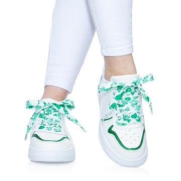 Adidasy damskie białe Buty sportowe Lekkie tenisówki w kwiaty Obuwie