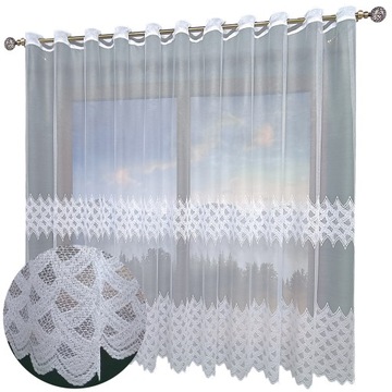 GOTOWA FIRANA BIAŁA NA PRZELOTKACH ŻAKARDOWYCH BEZ PRASOWANIA 300x150