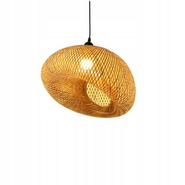 ŻYRANDOL BOHO TKANY BAMBUS LAMPA