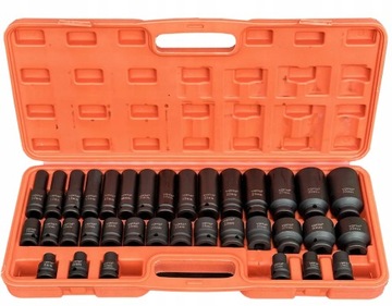 ZESTAW NASADEK UDAROWYCH 8-32 NASADKI UDAROWE 1/2 UDAR 35 ELEMENTÓW WALIZKA