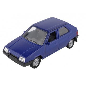 METALOWY MODEL 1:34 SKODA FAVORIT NIEBIESKI WELLY