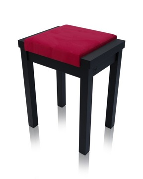 Taboret bukowy LINEA czarny lakierowany stelaż