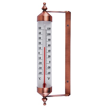 TERMOMETR ZAOKIENNY METALOWY 26,5cm RETRO DUŻY