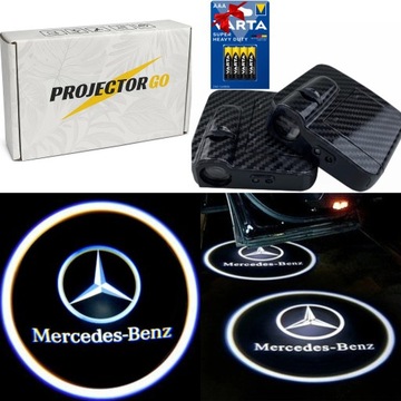 MERCEDES LED LOGO PROJEKTOR LAMPKA DRZWIOWA BEZPRZEWODOWY HOLOGRAM 2 SZTUKI